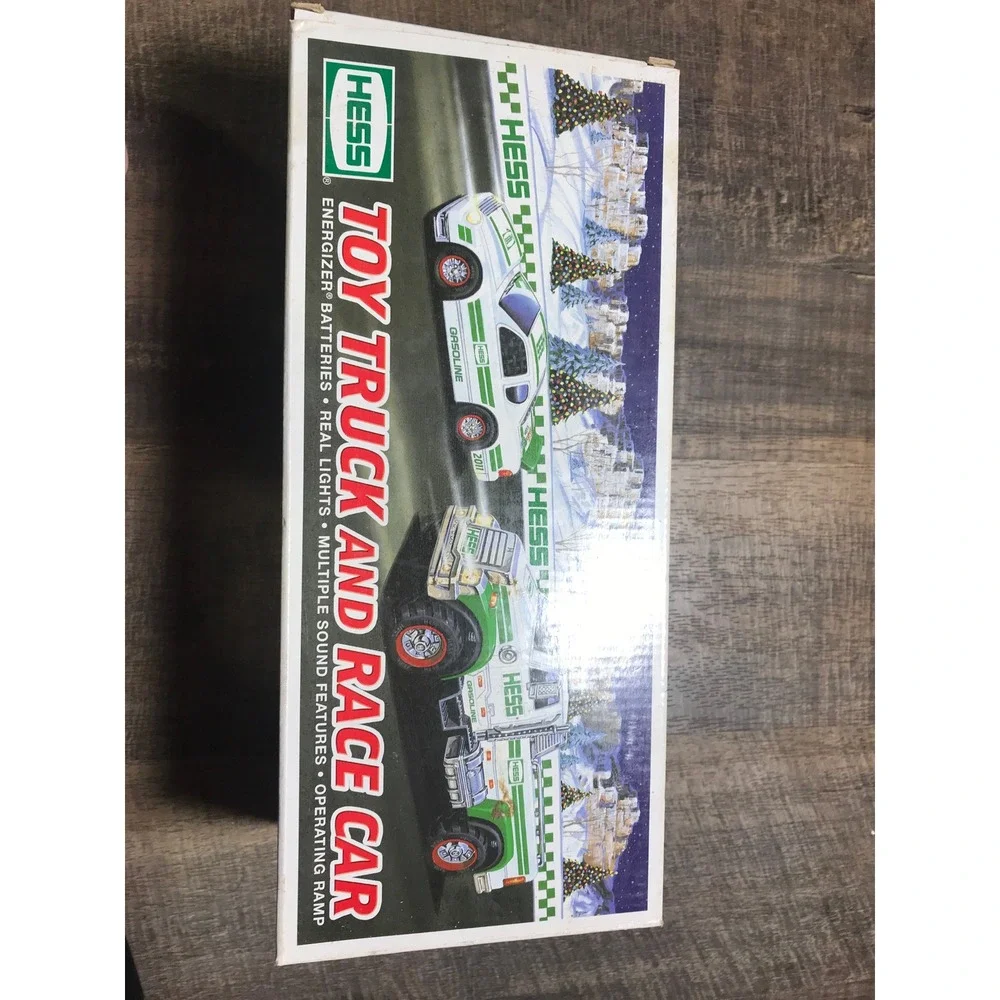 2011 Hess Toy Truck and Race Car with Lights and Sounds Original Box